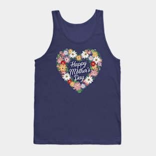 Floral Heart Happy Mother's Day Tank Top